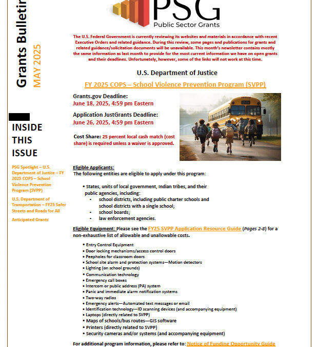 May 2025: Grants Bulletin