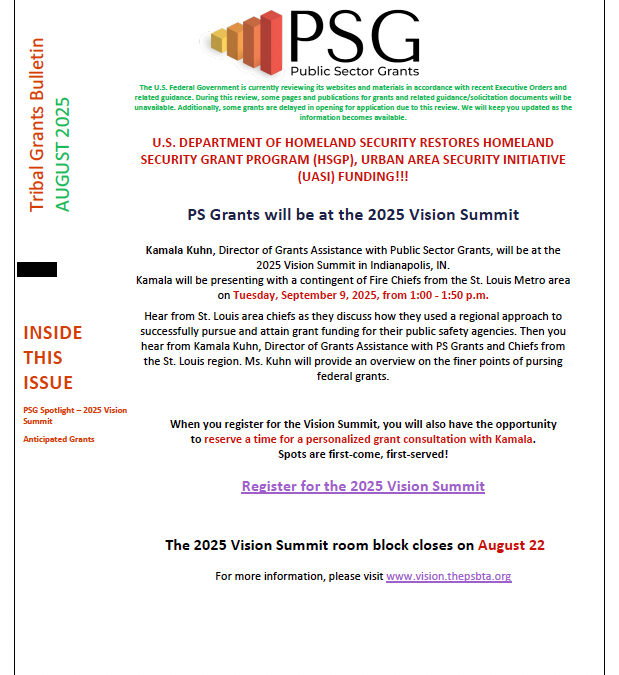 August 2025: Tribal Grants Bulletin