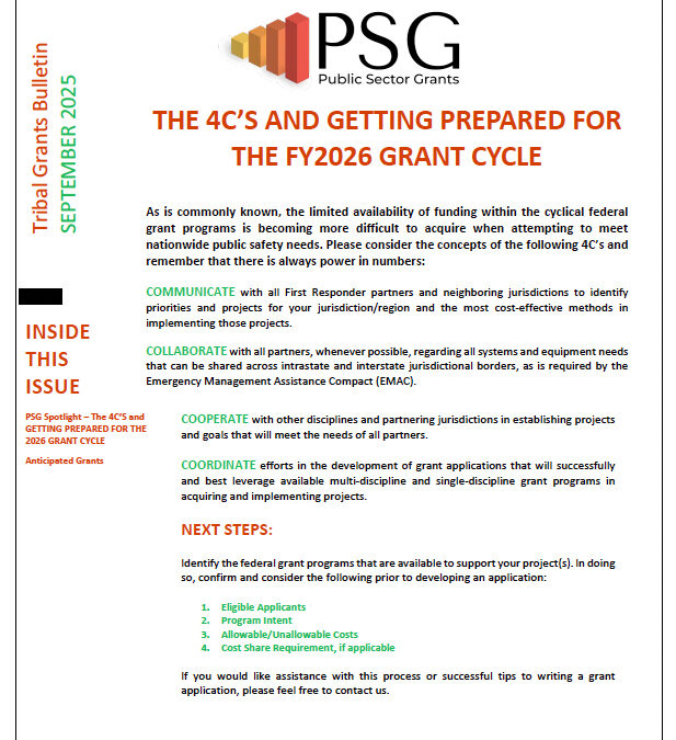 September 2025: Tribal Grants Bulletin