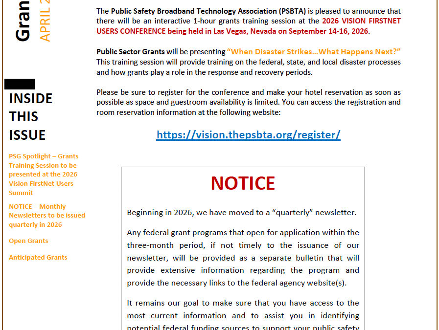 April 2026: Grants Bulletin